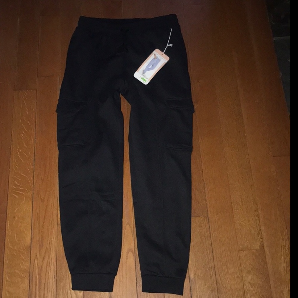 New Women’s black joggers casual sweat pants long cargo sweats size M juniors